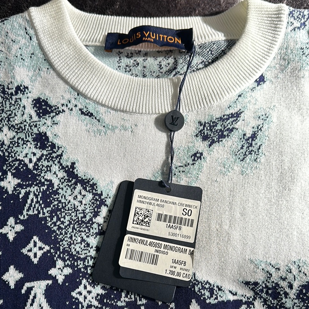 Louis Vuitton Blue and White Sweater